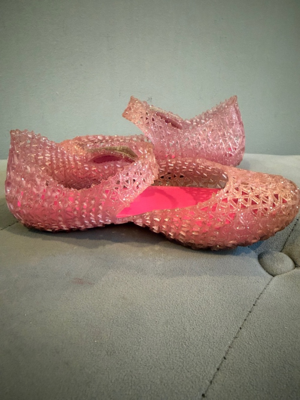 Mini Melissa Girls Pink Jelly Mary Jane Shoes - Picture 9 of 10
